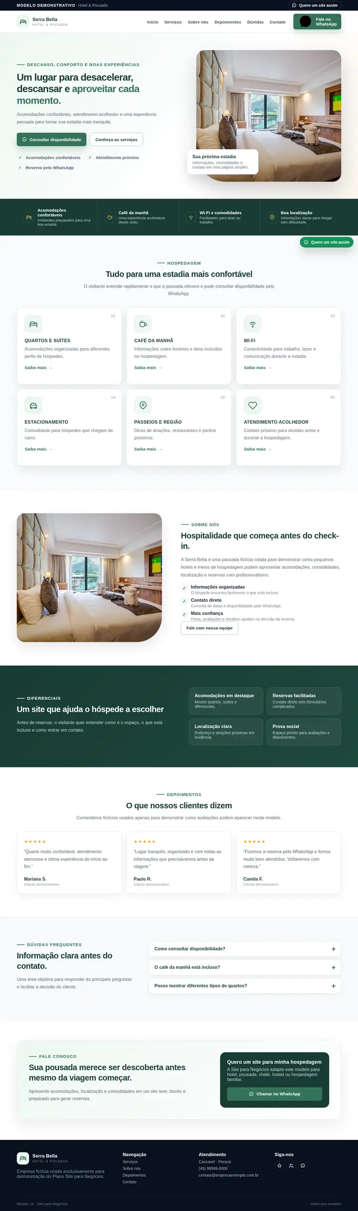 Prévia completa do modelo de site