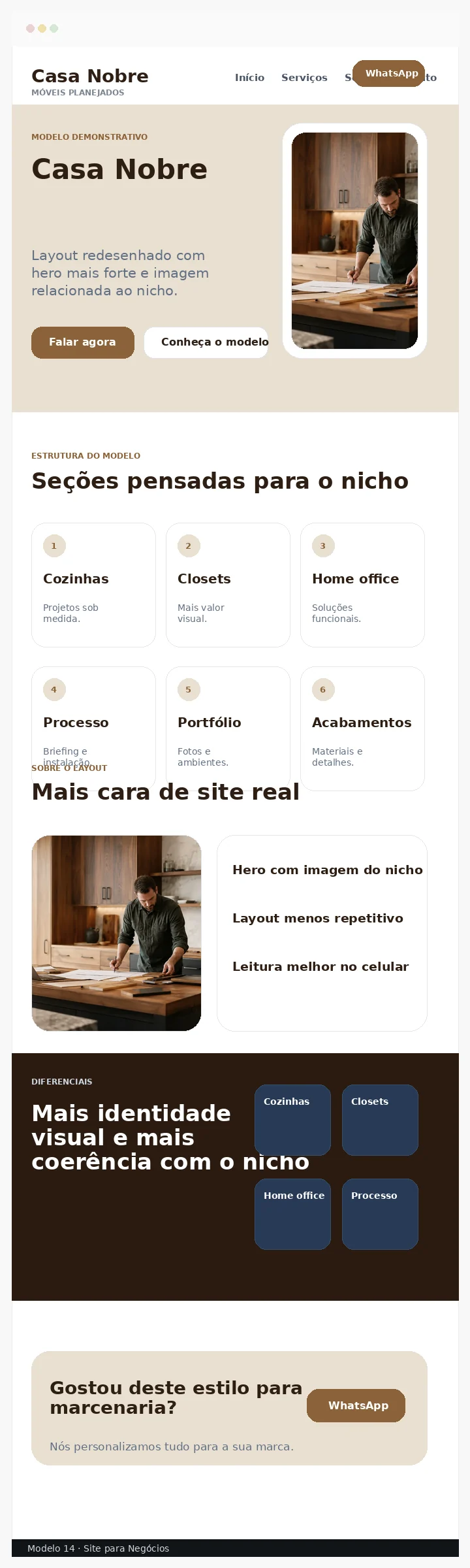 Prévia completa do modelo de site