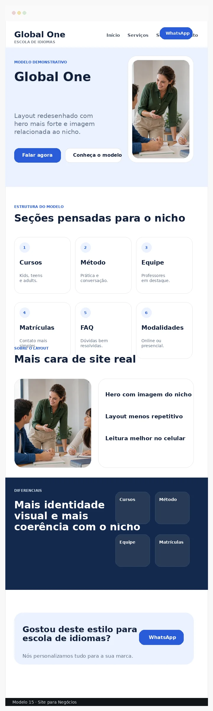 Prévia completa do modelo de site