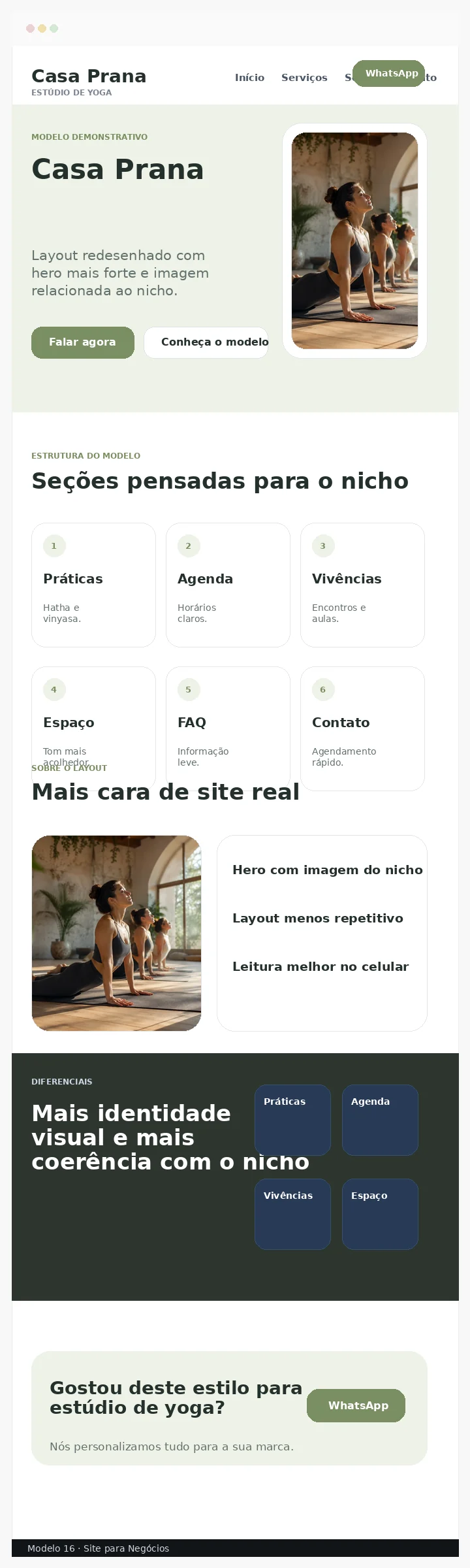 Prévia completa do modelo de site