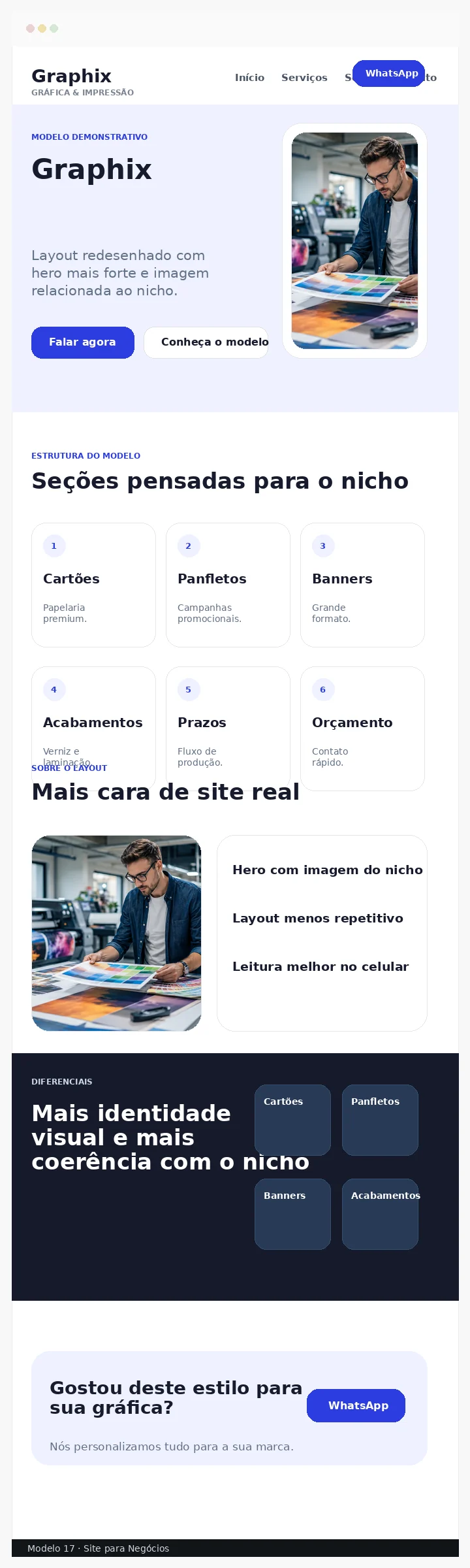 Prévia completa do modelo de site