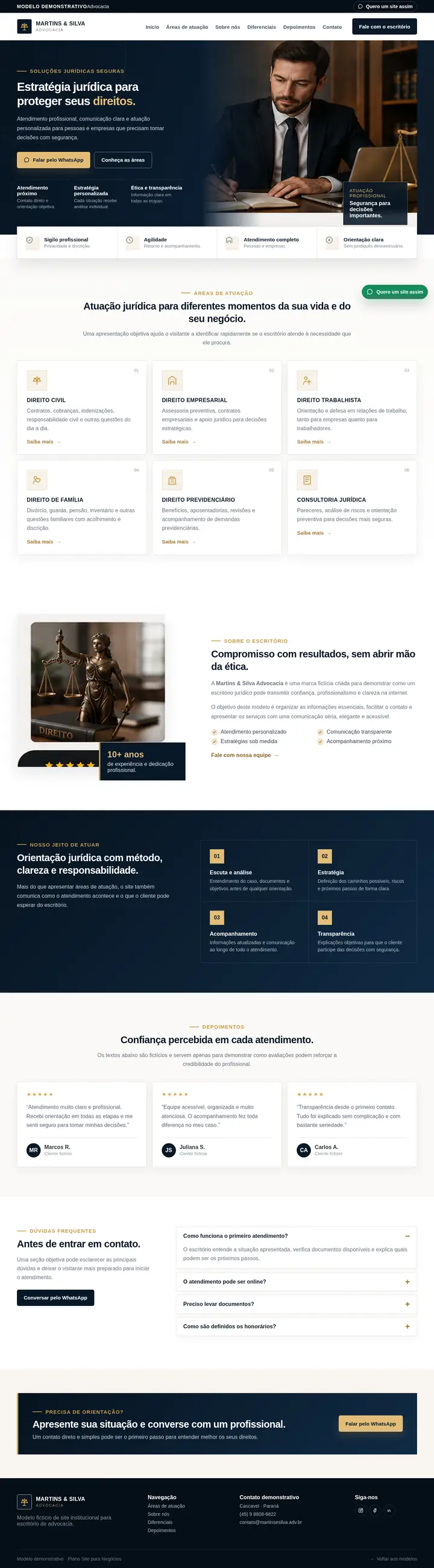 Prévia completa do modelo de site
