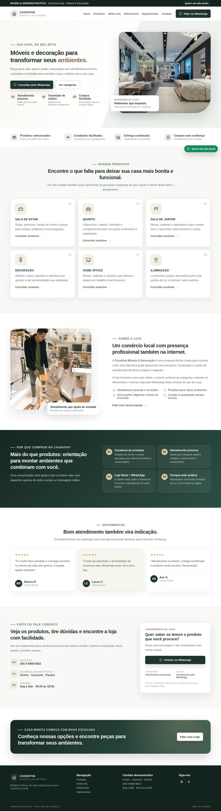 Prévia completa do modelo de site